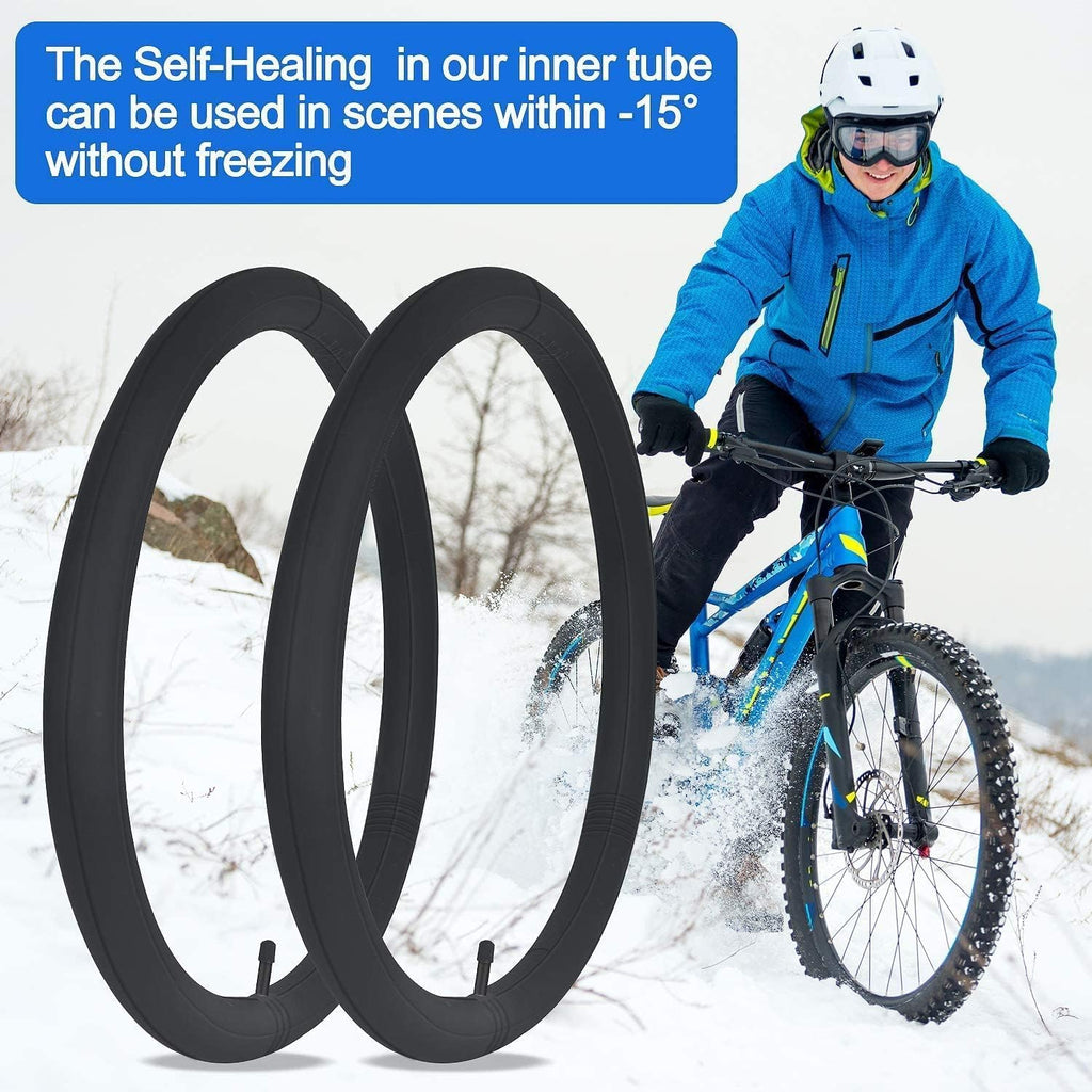 2 Pack 26'' Self Sealing Bike Tubes 26 X 1.75/2.125 Av32Mm Valve Super Automatic Repair, Self-Sealing, Puncture Resistant Compat