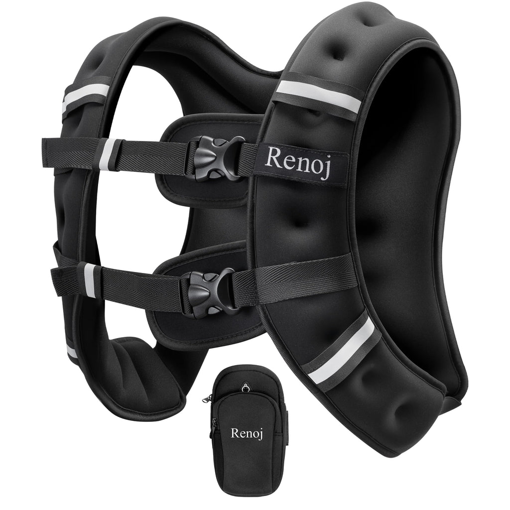Renoj Weighted Vest for Women Men: 6lb/8lb/10lb/12lb/16lb/20lb Weight Training Vest for Workout, Running, Walking, Exercise, Wei
