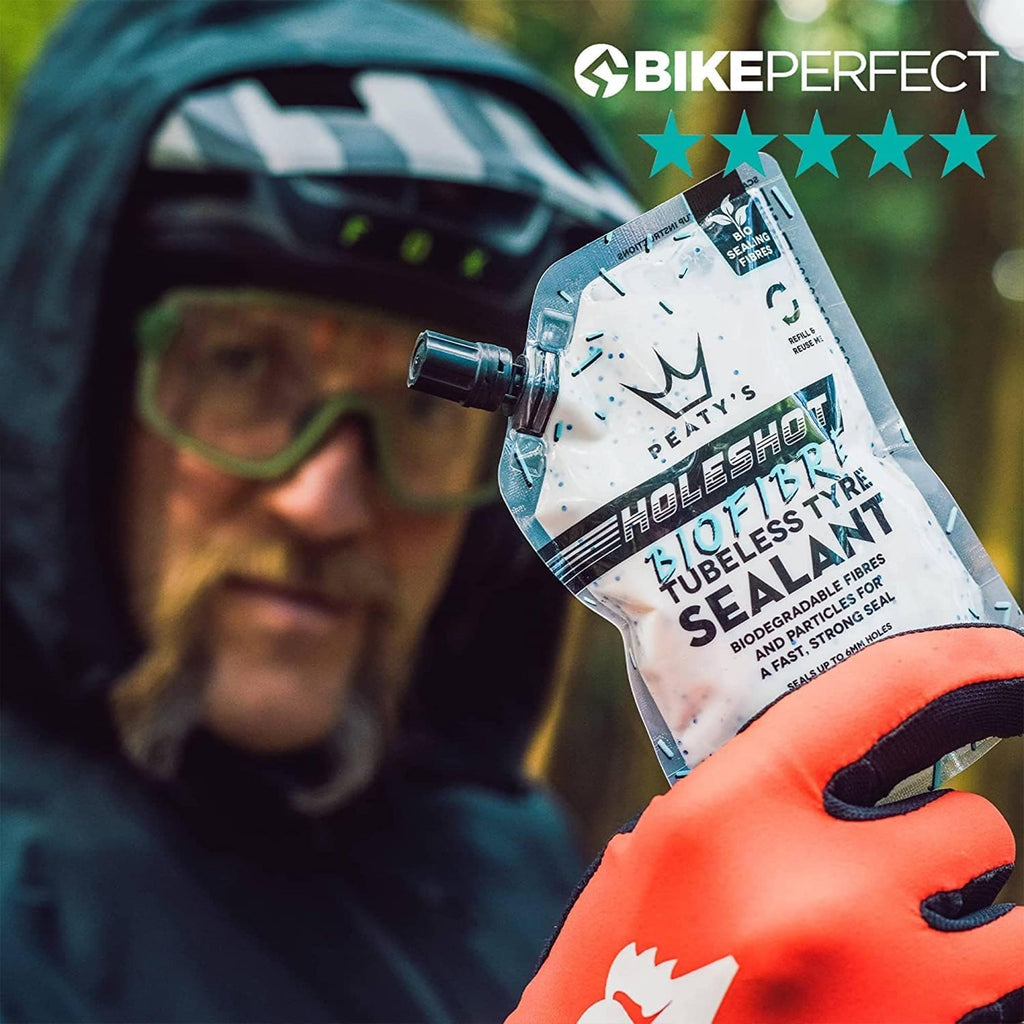 Peatys Holeshot Biofibre Tubeless Tyre Sealant, Fast Acting Puncture Repair, Seals Up To 6Mm Holes For Mtb, Road And Gravel Bike