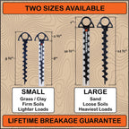 Orange Screw: The Ultimate Ground Anchor  Small 4 Pack Tent Stakes  Made In Usa (Black)