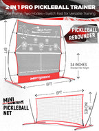 Merrymove Pickleball Practice Rebounder For Training: Red Pickle Ball Net Training Equipment For Solo Practice - 6Ft Mini Pickle