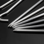 Tent Pegs - 12Pcs Aluminium Tent Stakes Pegs With Hook - 7 Hexagon Rod Stakes Nail Spike Garden Camping Pegs For Pitching Campin
