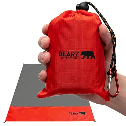 Bearz Outdoor Pocket Blanket - Beach Blanket Waterproof Sandproof, Picnic Blankets Waterproof Foldable, Lightweight & Compact Fo
