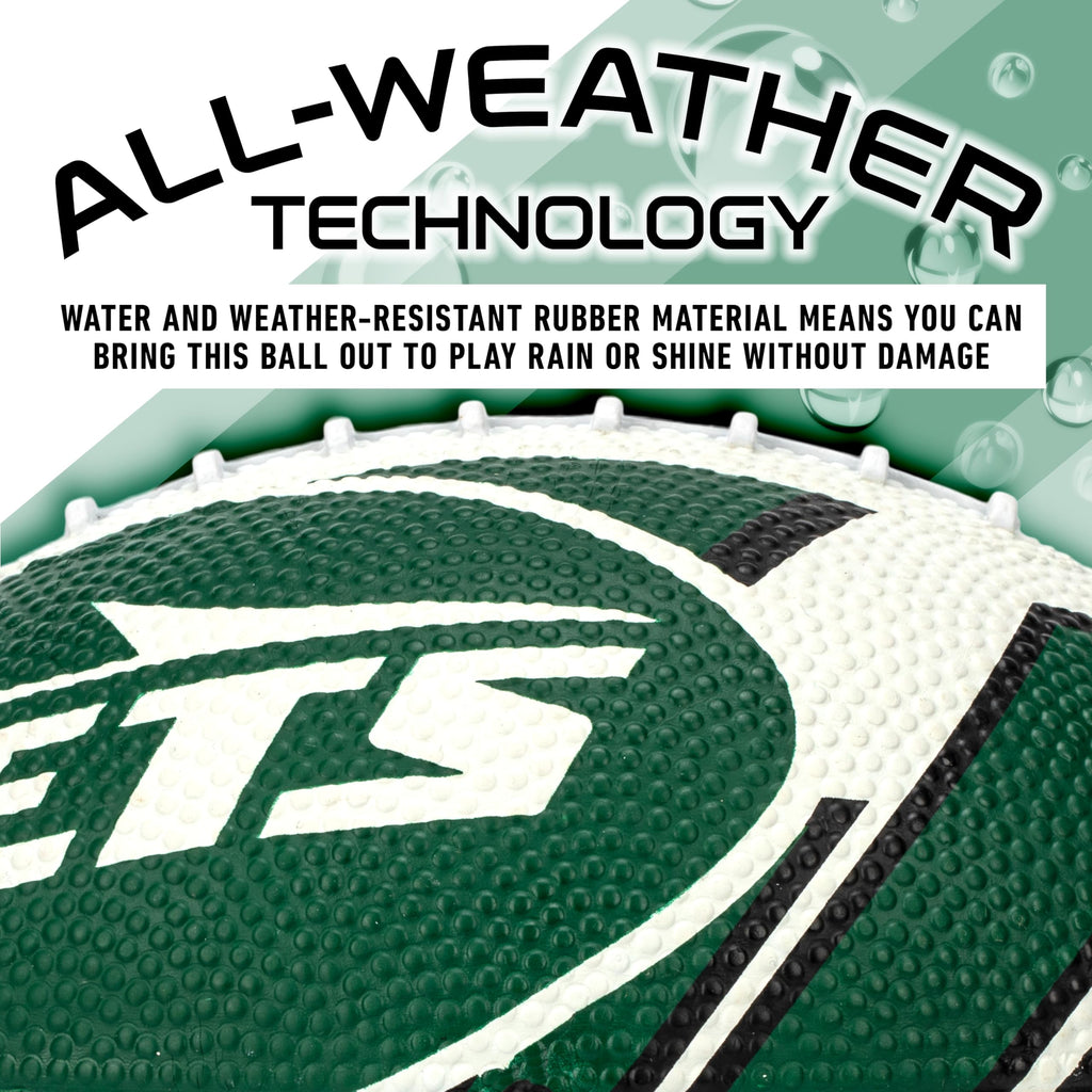 Franklin Sports Nfl New York Jets Football - Youth Football - Mini 8.5'' Rubber Ball - Perfect For Kids - Team Logos And Colors
