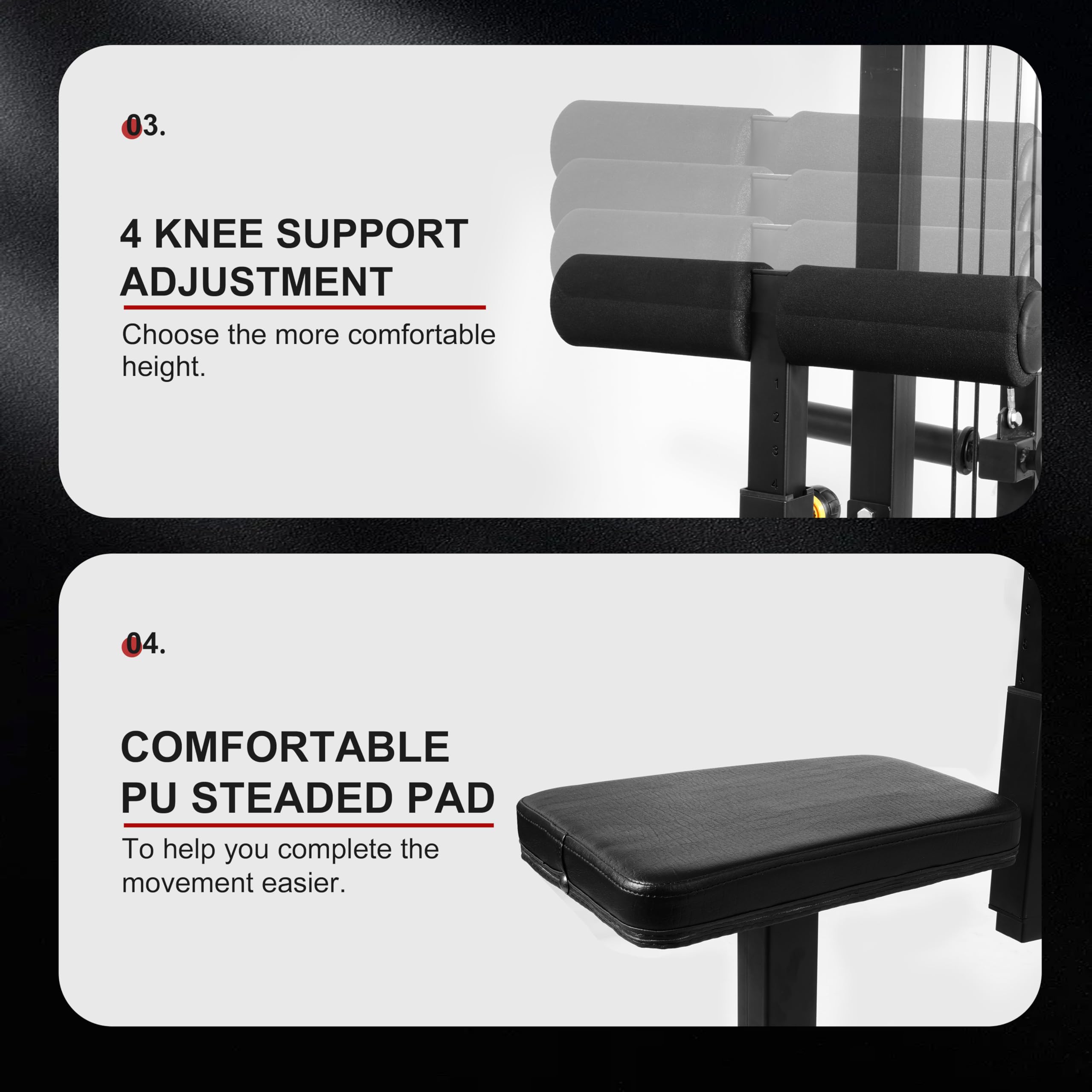 Fitvids Lat All-In-One Machine With High And Low Pulley Station, Lat Pull Down And Lat Row Cable Machine, Lat Tower With Adjusta