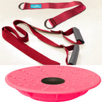 Leg Stretching Strap And Ballet Balance Board, 2 Pc. Set, Stretching, Disc Core Trainer And Flexibility Equipment For Dance, Gym