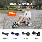 Vevor Hoverboard Seat Attachment, For 6.5 8 8.5 10 Hoverboards, Dual Shock Absorption System, Grips Control, Adjustable Length 2