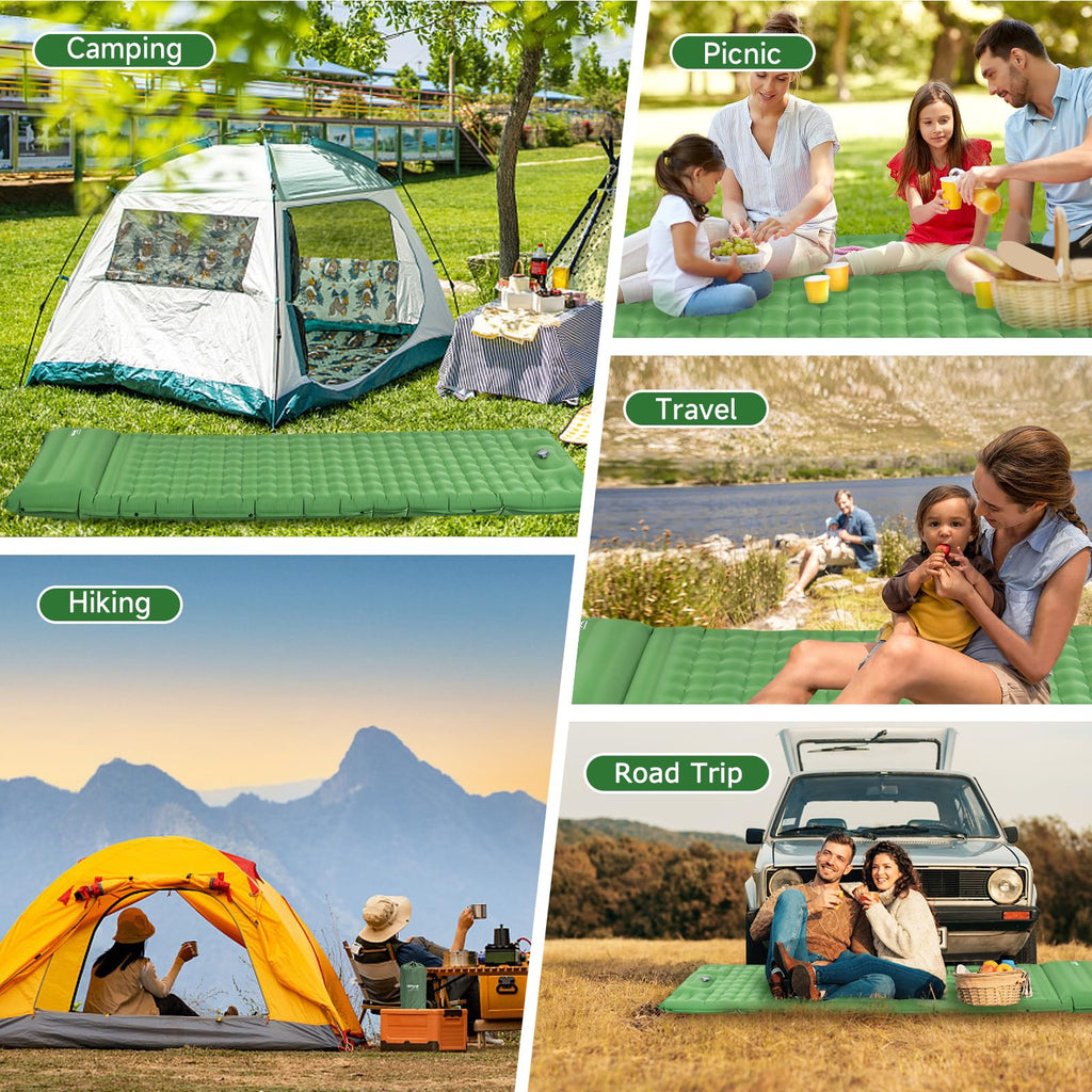 Hiipeak Strong Support Camping Mat, Inflatable Sleeping Mattress 39 Inch Thickness Sleeping Pad With Pillow, Quickainflation Ult