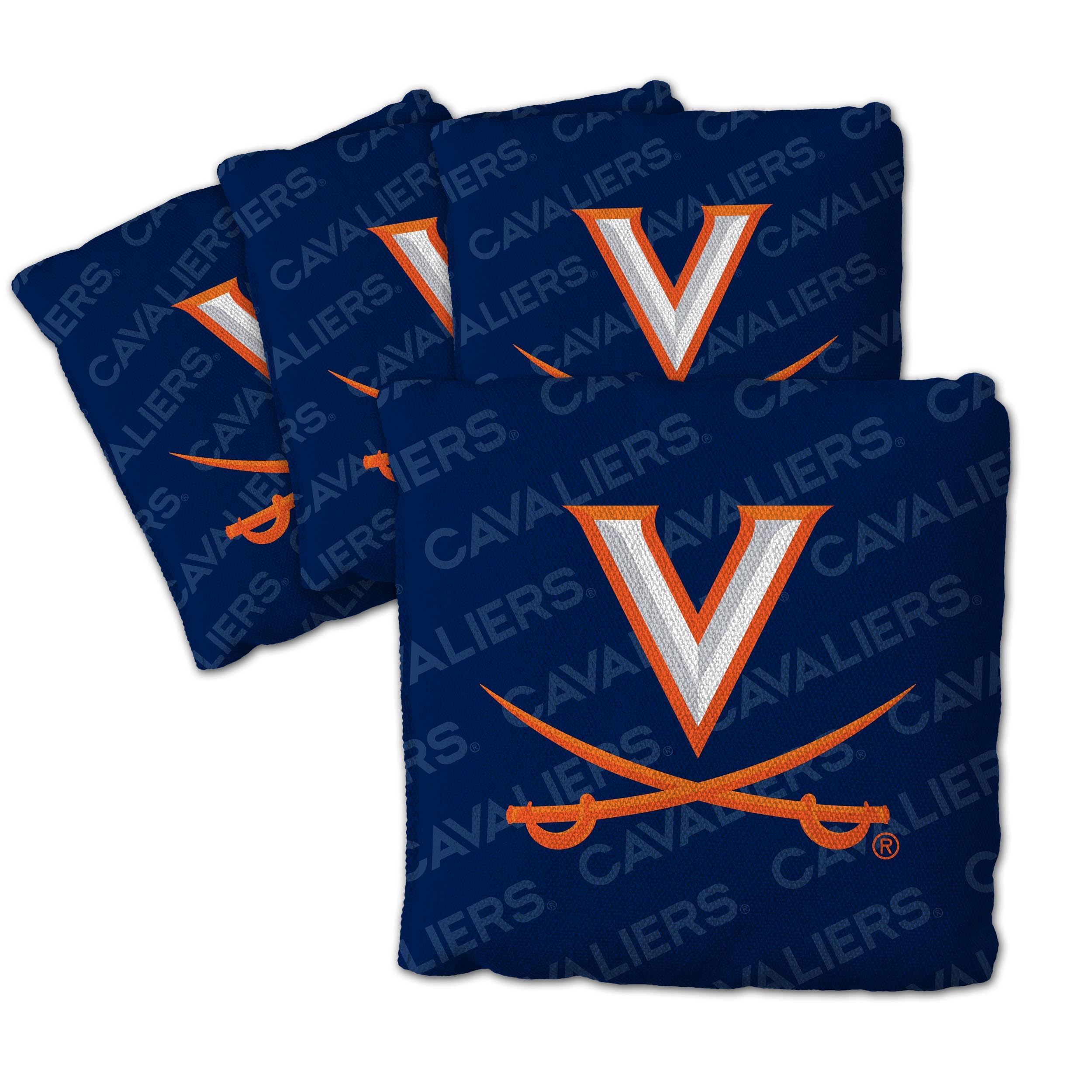 YouTheFan Officially-Licensed NCAA Virginia Cavaliers Set of 4 Cornhole Bags - All Weather Regulation 6    x 6    Size - 16oz We