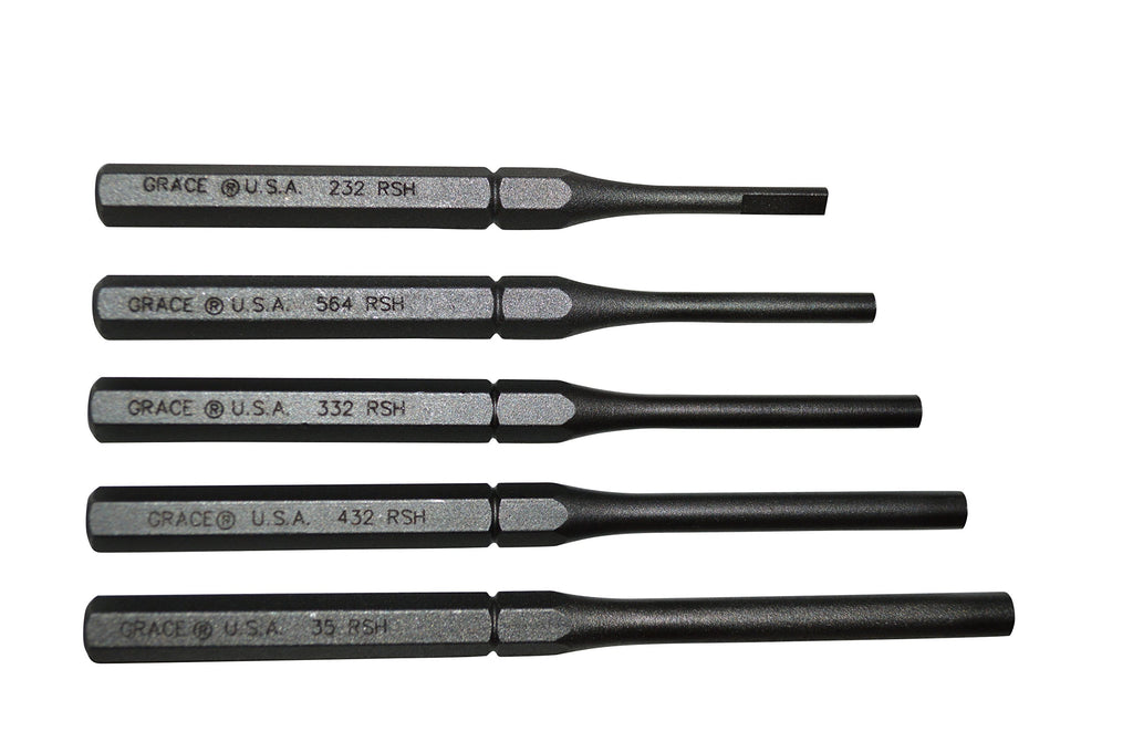 Grace Usa - Roll Spring (Pin) Holder Set - Rsh-5 - Gunsmithing - Roll Pin Holders - 5Piece - Gunsmith Tools & Accessories, Black