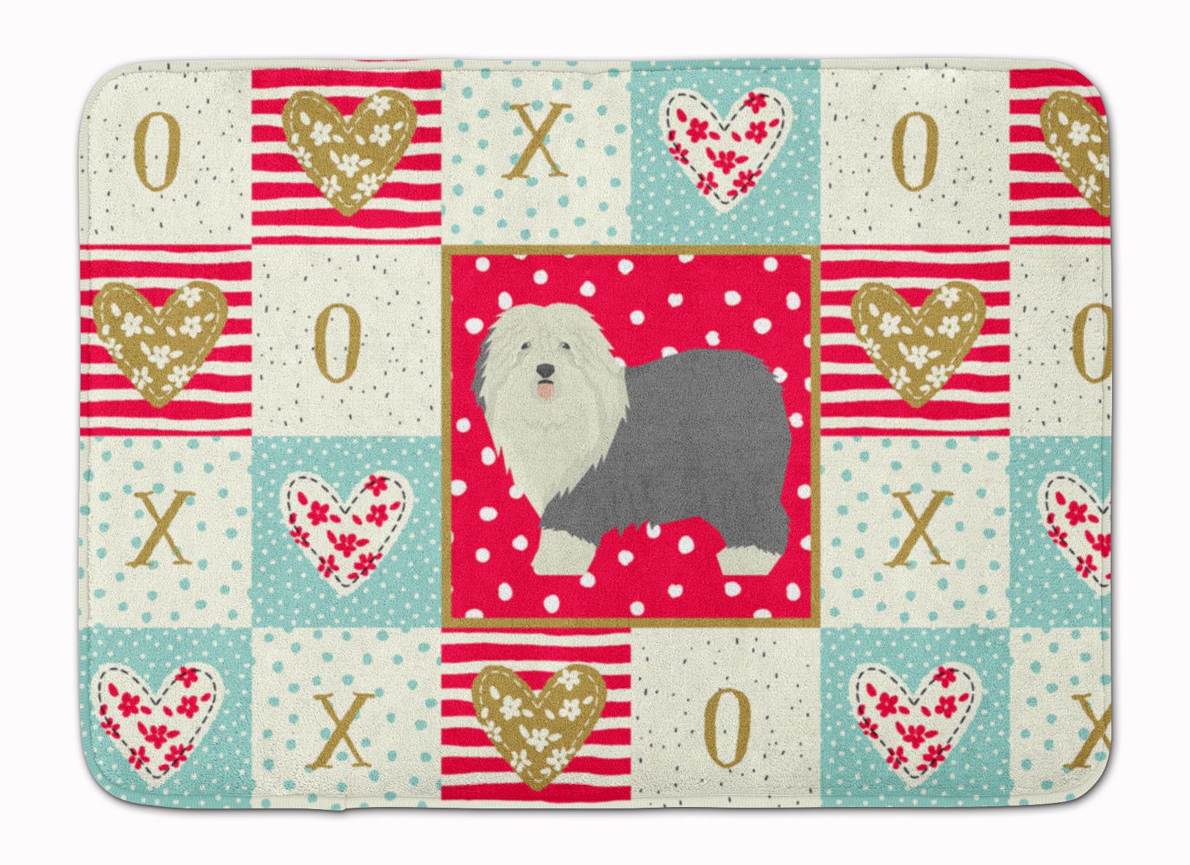 'Caroline'S Treasures Old English Sheepdog Love Machine Washable Memory Foam Mat Doormats, Multicolor''
