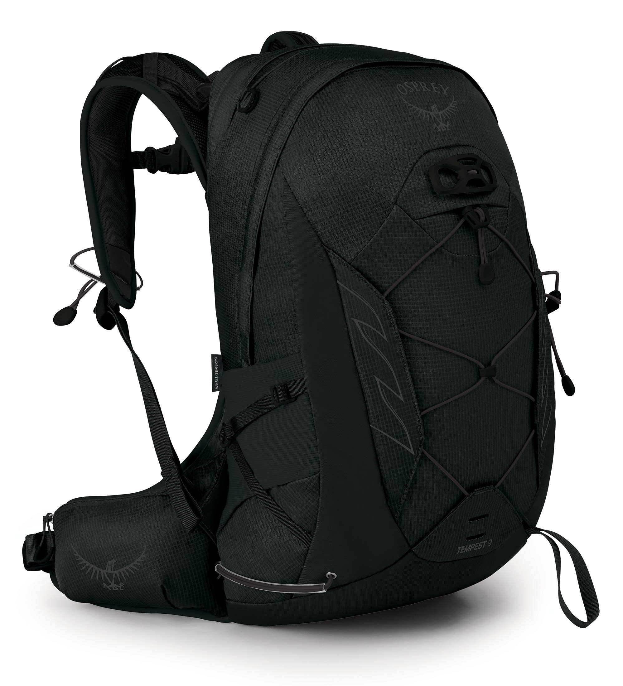Osprey Tempest 9L Women's Hiking Backpack with Hipbelt, Stealth Black, WXS/S