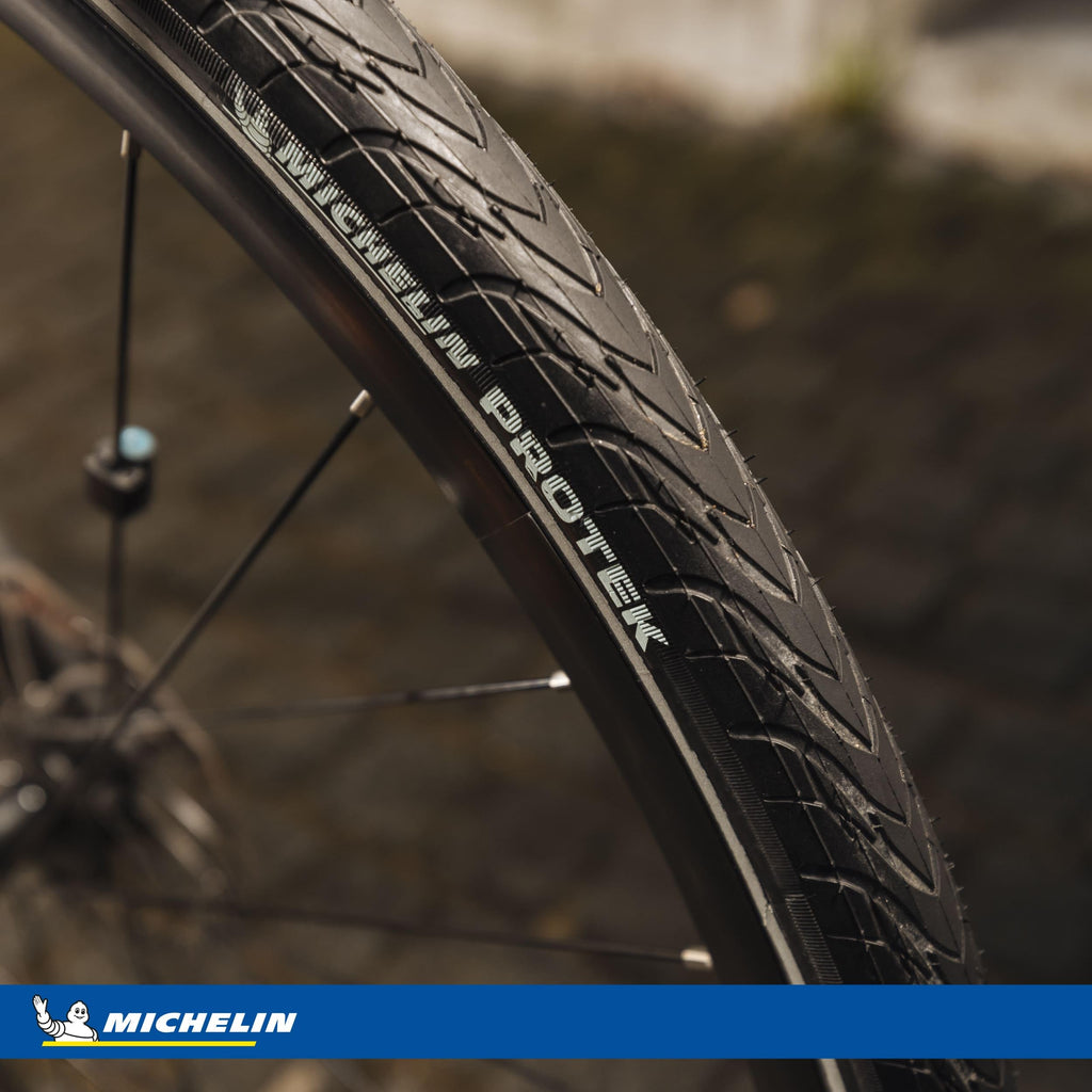 Michelin Protek Front Or Rear City Bike Tire For Asphalt And Trails, Tube Type Sealing, Black Sidewall, 700 X 35C