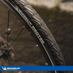 Michelin Protek Front Or Rear City Bike Tire For Asphalt And Trails, Tube Type Sealing, Black Sidewall, 700 X 35C