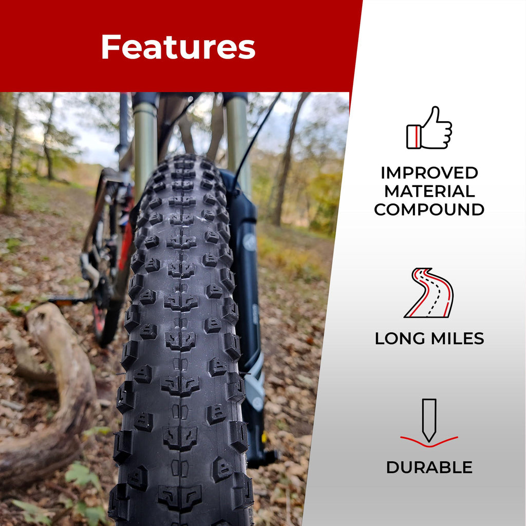 Fincci Encamp Pair Of Foldable 26 X 2.25 Mountain Bike Tire 57-559 For Road Mtb Offroad Bicycle - 26X2.25 Inch Bike Tires 2 Pack