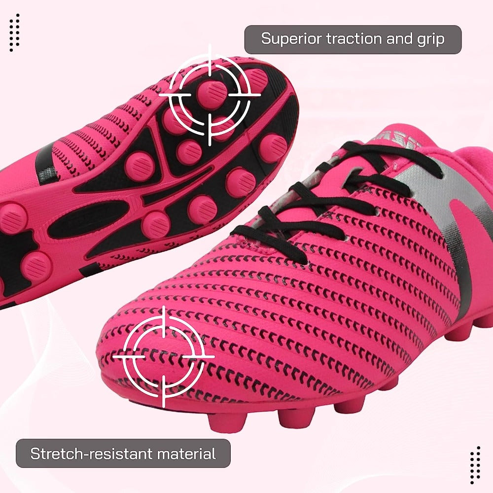 Vizari Impact Firm Ground Soccer Shoes – Pink/Silver