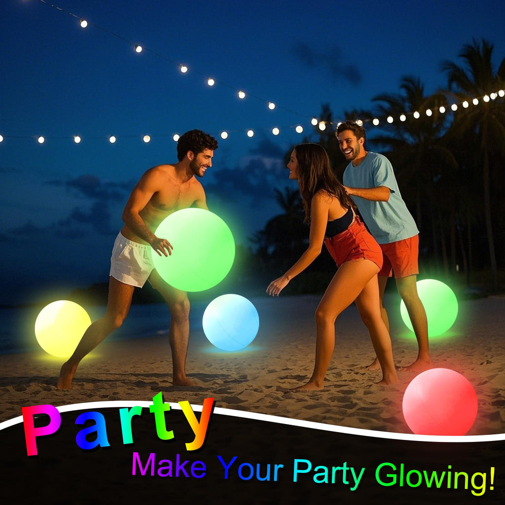 Naldoxyn Pool Toys,Led Beach Ball With Remote Control,12In Beach Balls With 16 Colors Lights And 4 Light Modes,100Ft Control Dis