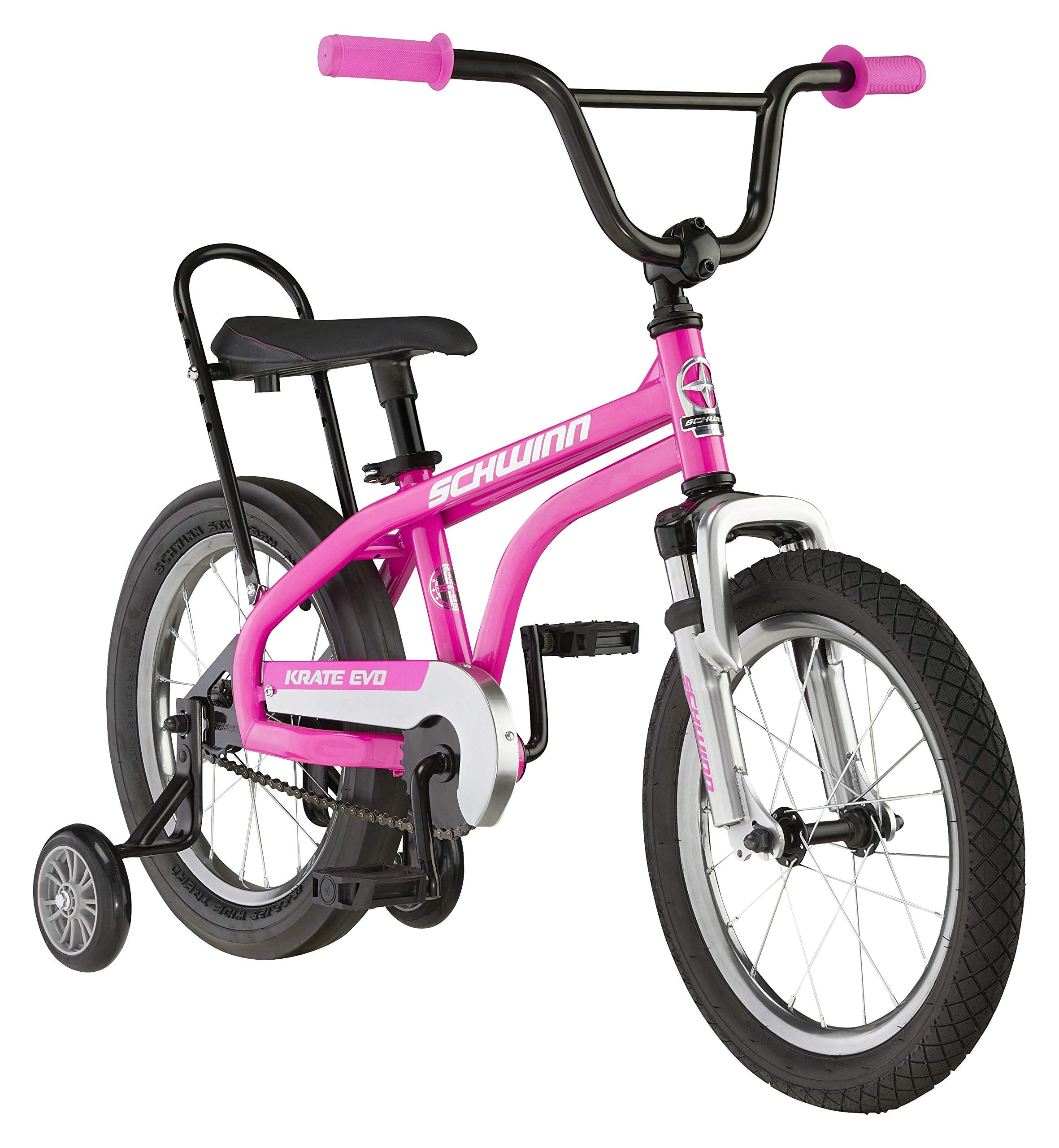 Schwinn Krate EVO Kids Bike for Boys and Girls Ages 3-5 Years, 16-Inch Wheels, Rider Height 38 to 48-Inches, Removable Training 