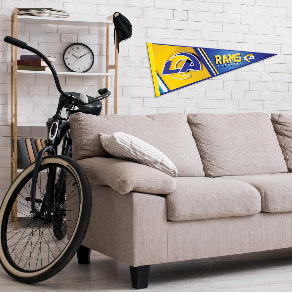 Rico Industries Nfl Football Los Angeles Rams Primary 12'' X 30'' Felt Wall D  Cor Pennant - Great For Home/Bed Room/Man Cave D