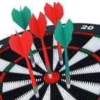 Portzon Dart Board, 16.4 Inch With 6 Rubber Safety Tip Darts Dartboard Game Set, Office Relaxing Sport & Family Leisure Time