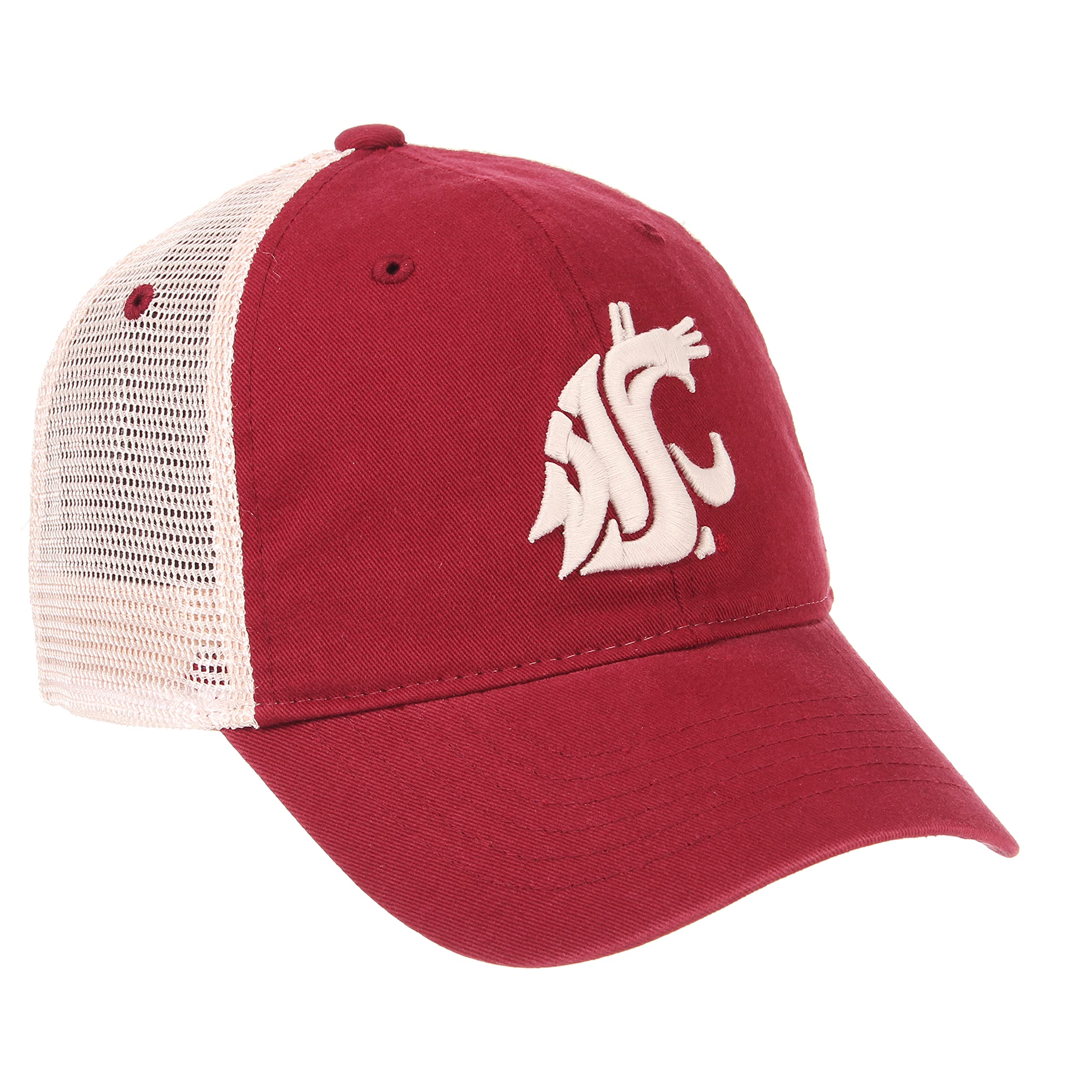 Ncaa Zephyr Washington State Cougars Mens University Relaxed Hat, Adjustable, Team Color/Stone