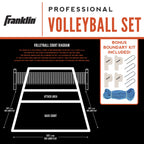 Franklin Sports Volleyball Set - Backyard Volleyball Net With Ball, Portable Net & Ground Stakes - Beach Or Backyard Outdoor Gam