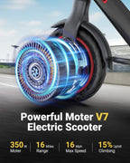 MAXSHOT V7 Electric Scooter, 350W Powerful Motor, 16MPH Top Speed,16Miles Long Range, 8.5 Solid Tires Folding Commuter Escooter