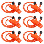 Julbear 6Pcs Emergency Whistles With Adjustable Reflective Lanyard Plastic Safety Survival Whistle Marine Boat Whistle For Boati