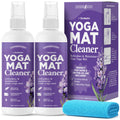 Durabasics Yoga Mat Cleaner Spray - Lavender Scent - 2 Pack (4 oz Each) with Microfiber Towel - Mat Spray Cleaner for Sweat & Od