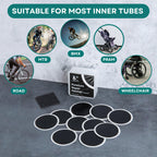 Velochampion Lightweight Bike Puncture Repair Glueless Self-Adhesive Patches Kit (10 Pack)