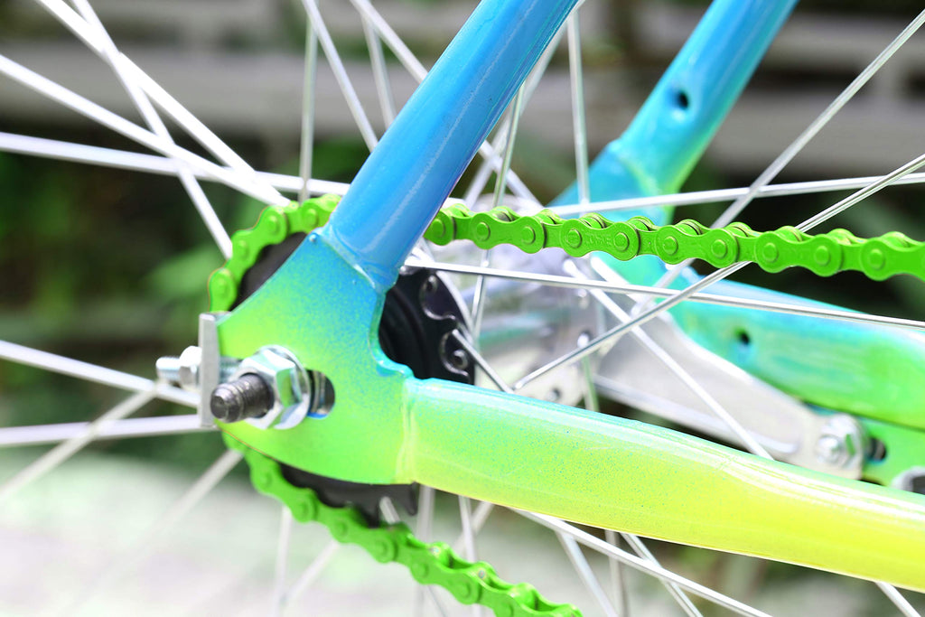 Zonkie Single-Speed Bicycle Chain 1/2 X 1/8 Inch 116 Links (Green, 1/2'' 1/8'' 116 Links)