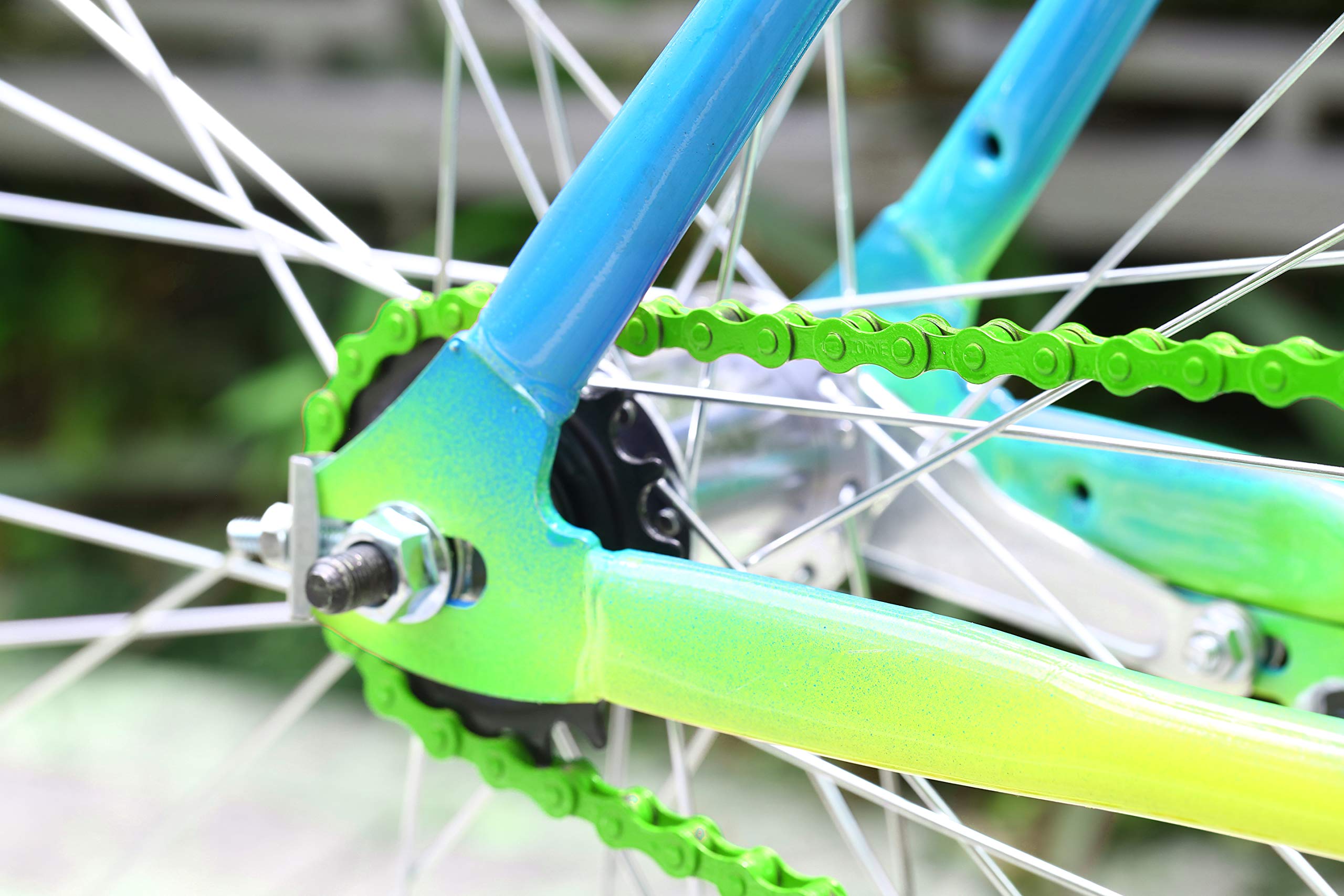 Zonkie Single-Speed Bicycle Chain 1/2 X 1/8 Inch 116 Links (Green, 1/2'' 1/8'' 116 Links)