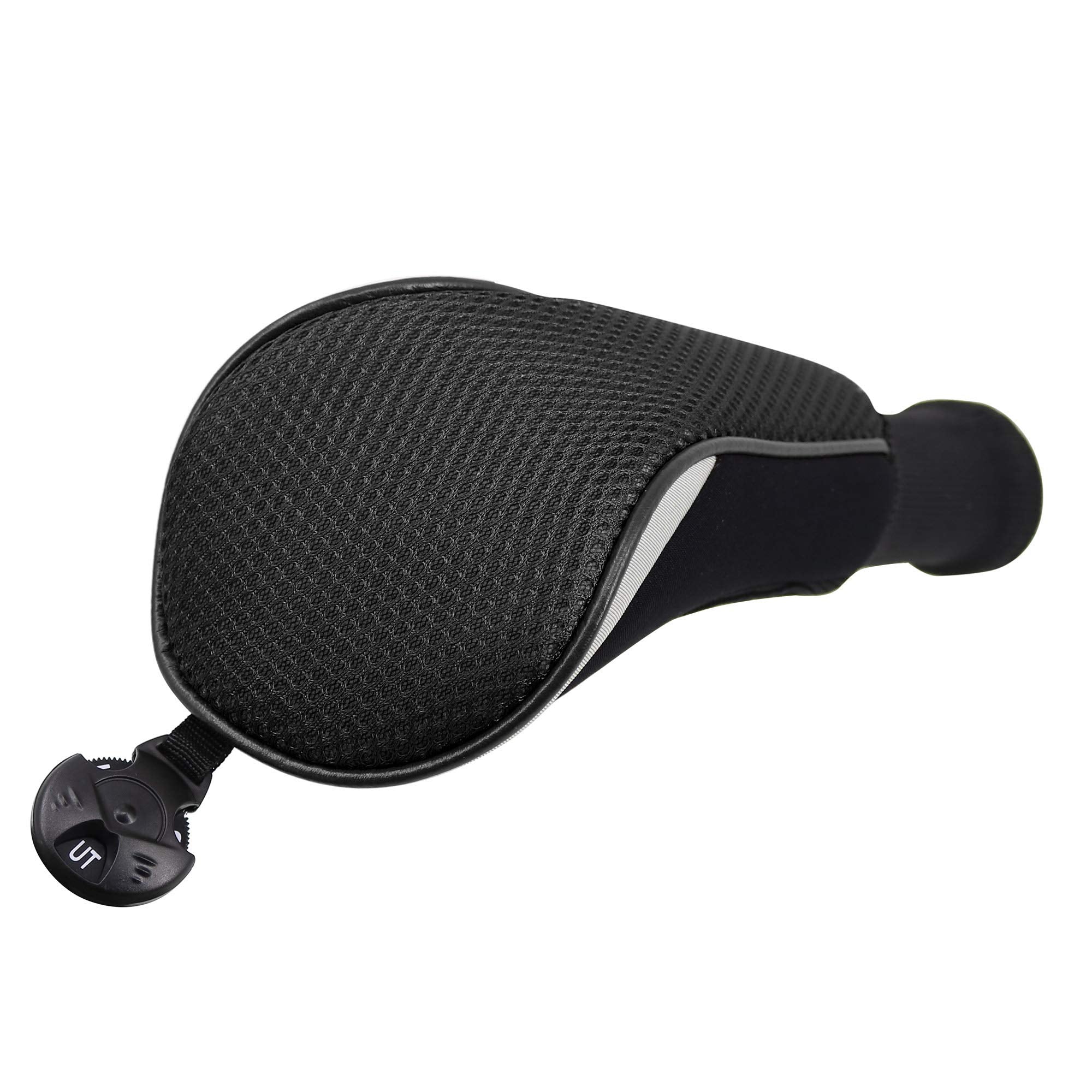 Golf Club Sock Long Neck Mesh Hybrid Putter Headcover Head Covers Interchangeable W/No. Tag (Black 4Pcs)