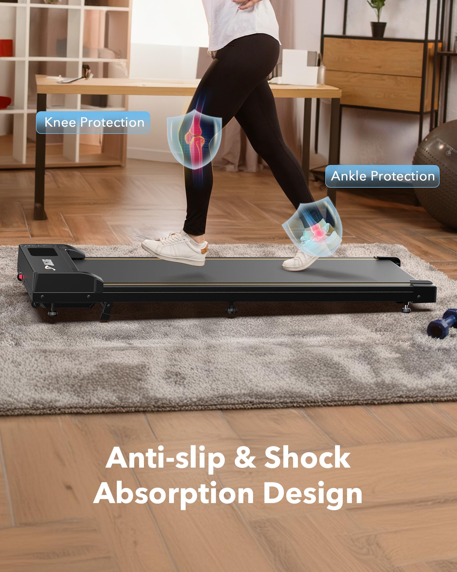 Walking Pad Treadmill With Incline, 4 In 1 Under Desk Treadmills For Home Office, 2.5Hp Low Noise 265Lb Capacity Portable Treadm