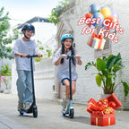 Electric Scooter for Kids, 150W Motor, Simple One-Button Control, 2 Safe Speeds (6/10 MPH), Colorful Lights, Magnetic Charging,