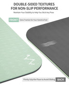 Cambivo Yoga Mat For Women Men Kids, Extra Thick Yoga Mat Double-Sided Non Slip, Professional Tpe Yoga Mats, Workout Mat With Ca