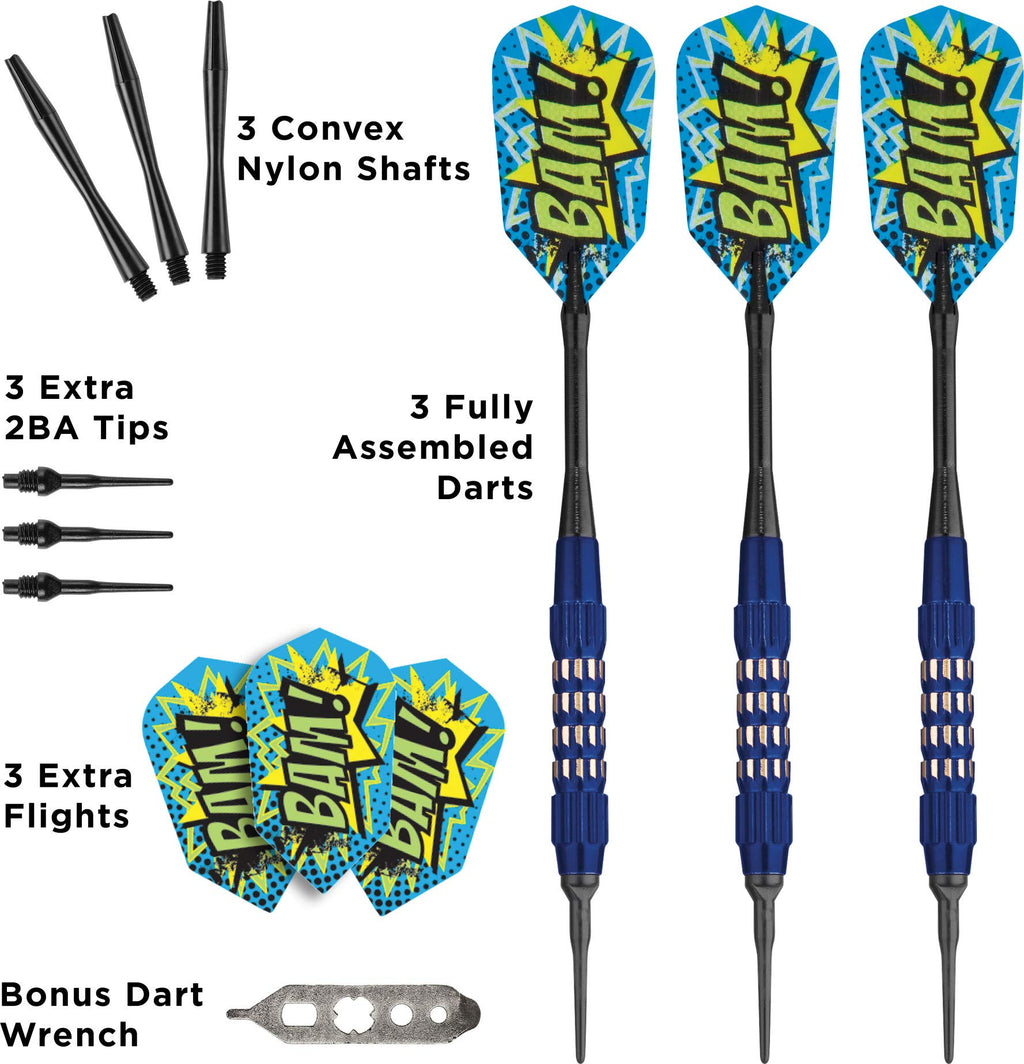 Viper Comix Soft Tip Darts: Bam (Blue), 18 Grams