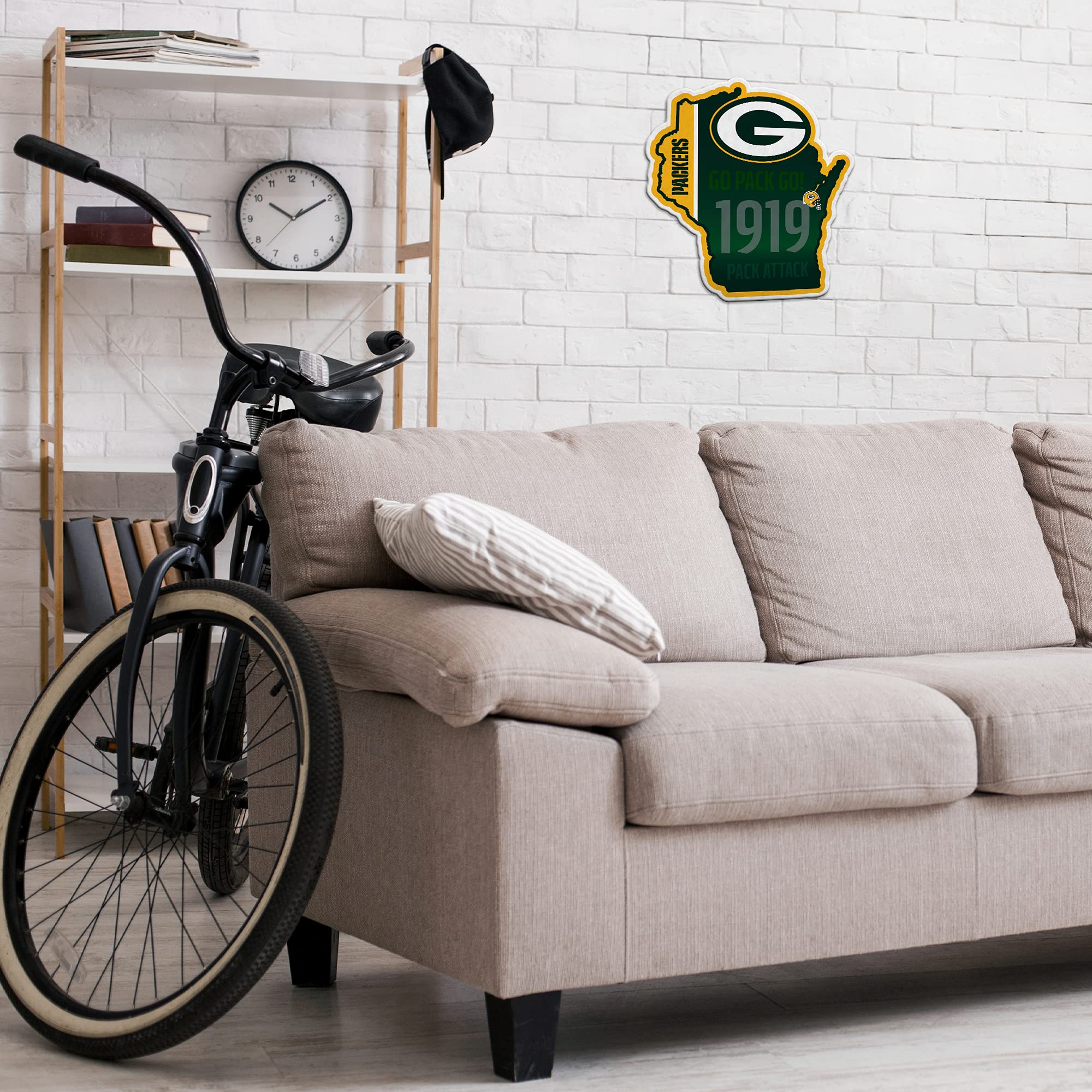 Rico Industries Nfl Football Green Bay Packers State Shape Shape Cut Pennant - Home And Living Room D  Cor - Soft Felt Ez To Han