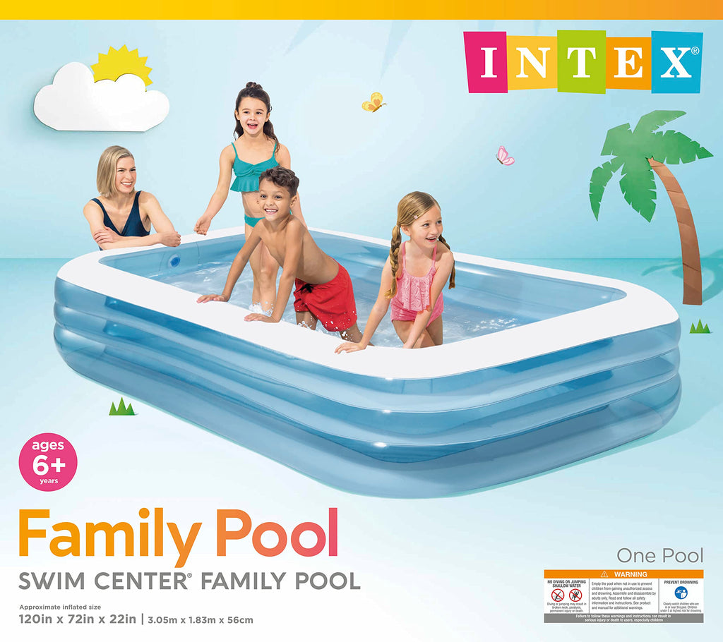 Intex 58484Ep Swim Center Inflatable Family Pool: 277 Gallon Capacity - 120'' X 72'' X 22'' - Blue