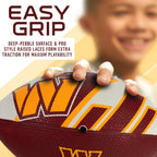 Franklin Sports Nfl Washington Commanders Football - Youth Football - Mini 8.5'' Rubber Ball - Perfect For Kids - Team Logos And