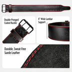 Dmoose Weight Lifting Belt For Men Genuine Leather For Men And Women, 4 Inch Wide, Adjustable Buckle, 5Mm Thick For Weightliftin