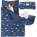 E1F1NN DOT Toddler Nap Mat with Detachable Pillow & Blanket - Soft Plush Minky Fleece Kids Sleeping Bag for Daycare, Preschool &