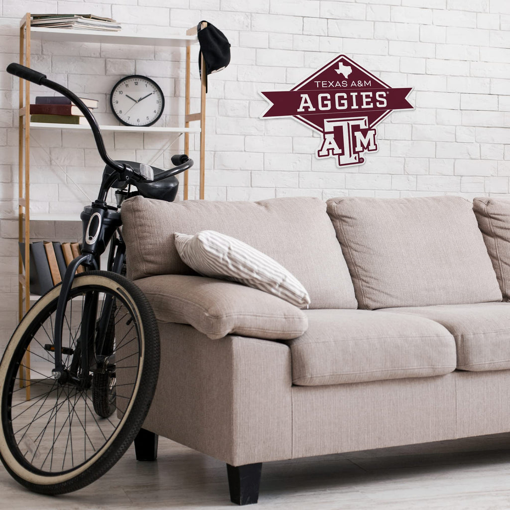 Rico Industries Ncaa Texas A&M Aggies Diamond Shape Cut Pennant - Home And Living Room D  Cor - Soft Felt Ez To Hang
