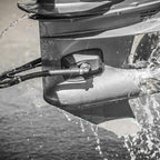 Five Oceans Outboard Motor Muffs, Dual Feed Muff Boat Motor Flusher, Black Pvc Marine Grade Rectangular Muffs, Coated Steel Brac