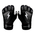 BRUCE BOLT Chrome Series Short Cuff Black Batting Glove - Black Youth Small