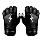 BRUCE BOLT Chrome Series Short Cuff Black Batting Glove - Black Youth Small