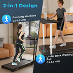 Goplus 2 In 1 Folding Treadmill, 300 Lbs Capacity Walking Pad With Handle Bar, Under Desk Treadmill With Remote & App Control An