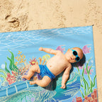 Beach Blanket Waterproof Sandproof Large Beach Mat 79 X 83 For 2-4 Adults Sand Free Mat Quick Drying,Lightweight & Durable With