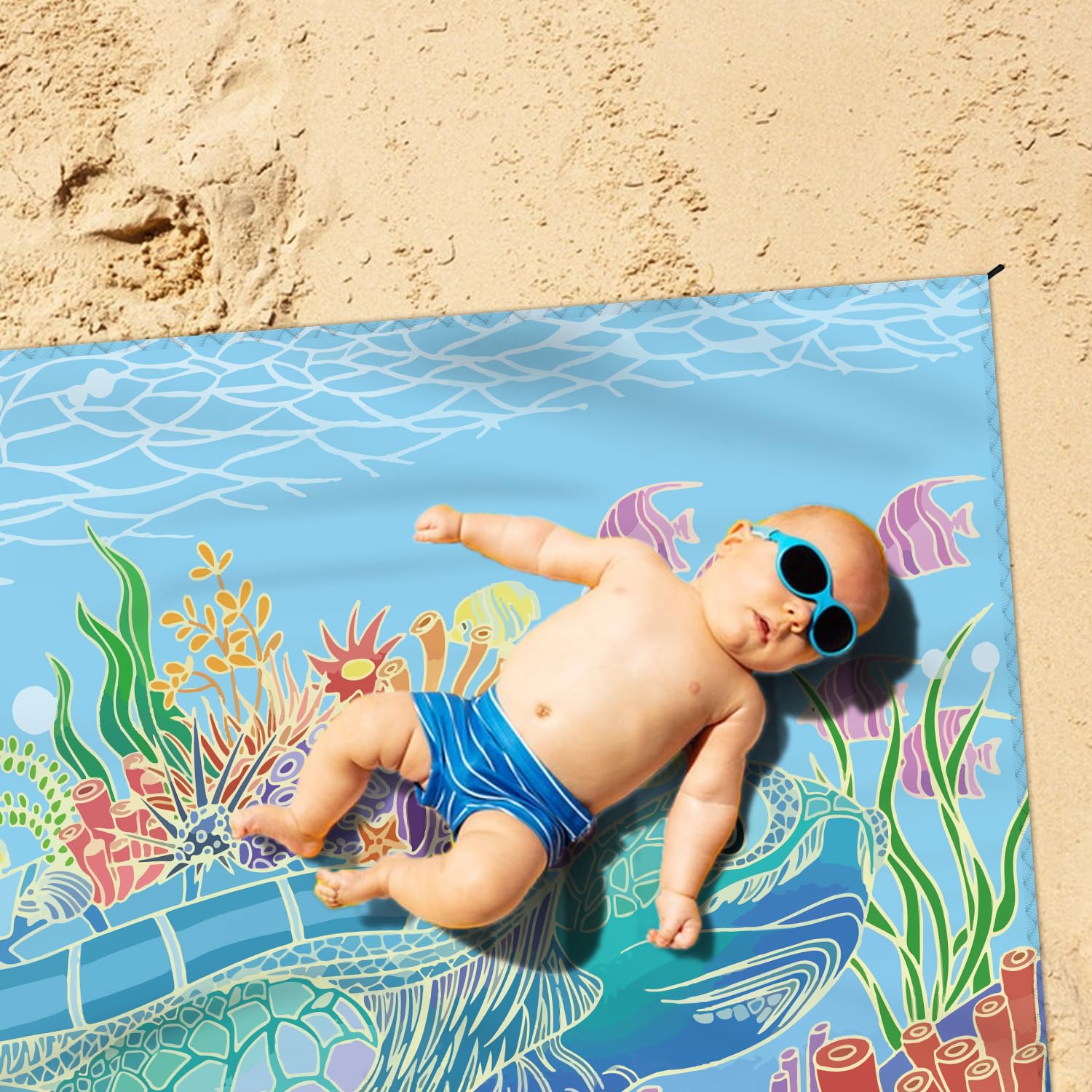 Beach Blanket Waterproof Sandproof Large Beach Mat 79 X 83 For 2-4 Adults Sand Free Mat Quick Drying,Lightweight & Durable With