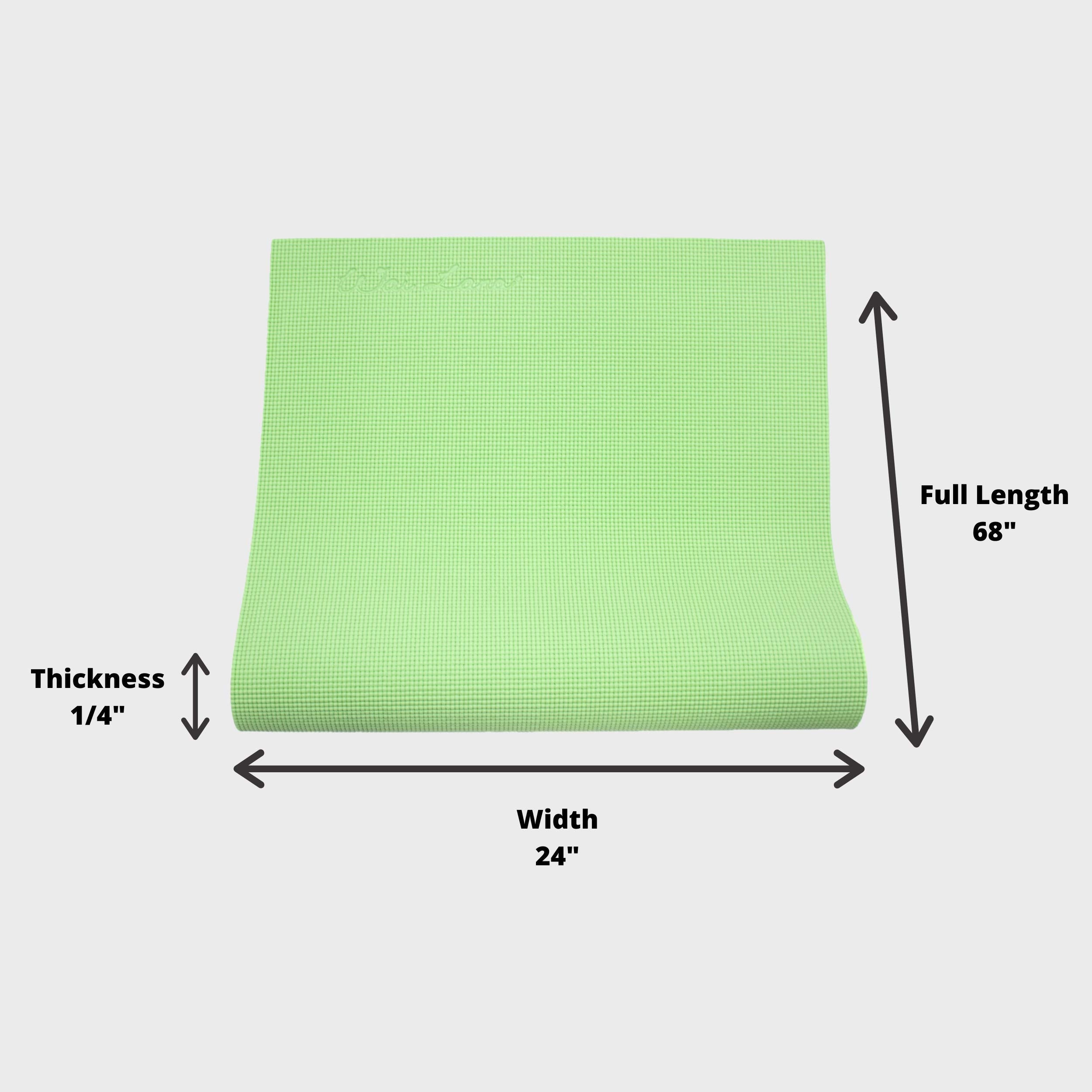 Wai Lana Yoga And Pilates Mat (Color: Mint)- 1/4 Inch Extra Thick Non-Slip Stylish, Latex-Free, Lightweight, Optimum Comfort